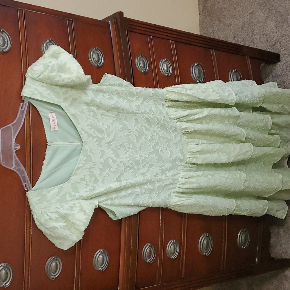 Ivy City Co, 8, Elegant Mint Green Lace Tiered Dress, NWT - Picture 3 of 10